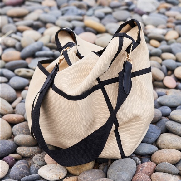 Canvas Colorblock Tote Shoulder Bag - Picture 2 of 10